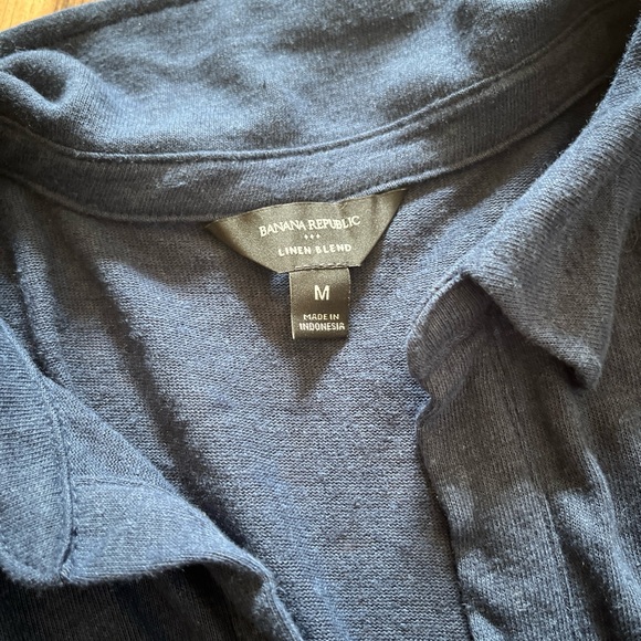 Banana Republic Navy Blue Johnny Collar M - Picture 5 of 5